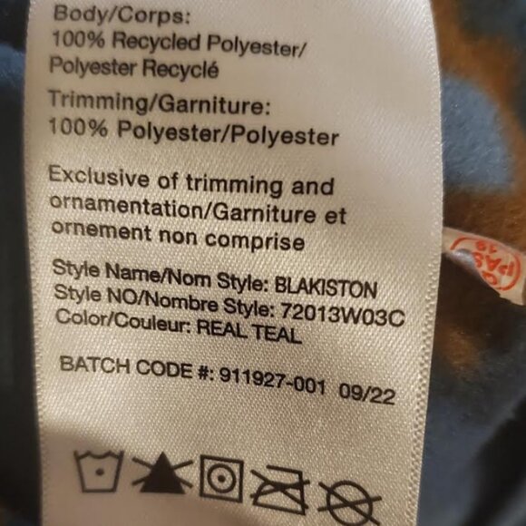 NWT Woods Fleece Size M Blakiston 1/4 Zip Pullover Purple Recycled Polyester - Picture 4 of 4